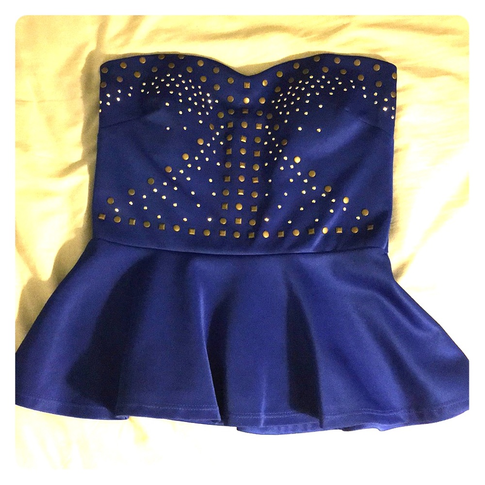 Strapless Peplum Top